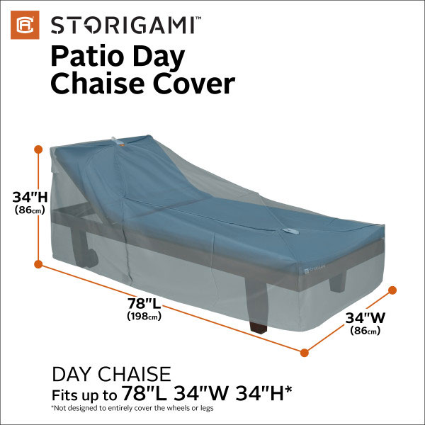 78 Inch Easy Fold Patio Day Chaise Cover, Monument Grey - Image 4